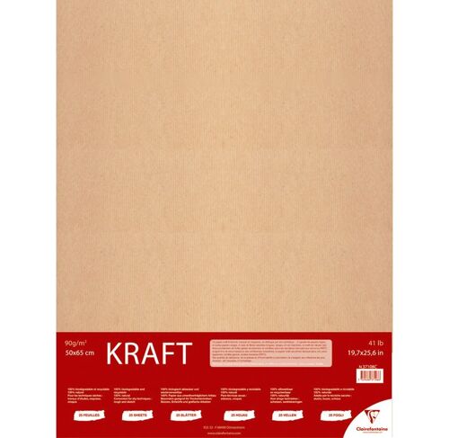 Clairefontaine  Paq 25f Kraft 50x65cm 90g