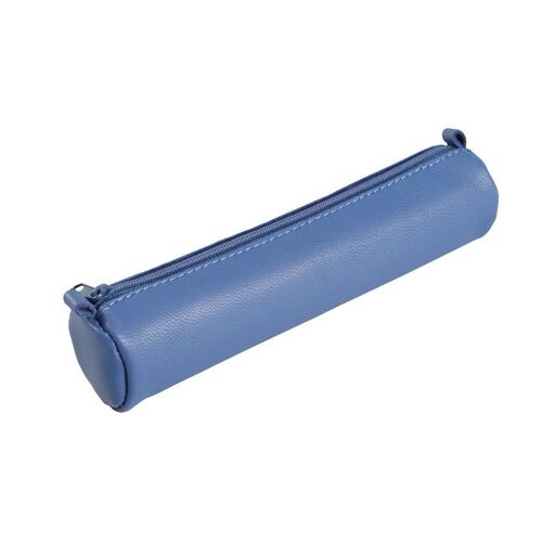 Clairefontaine  Age Bag Trousse Cuir Petite Ronde Couleur Bleue Seulement