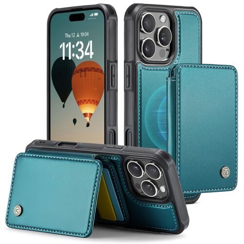Coque pour iPhone 16 Pro Max,RFID Blocking Material,Practical Card Slots,Fonction du support,2 in 1 Magnetic Case - Vert