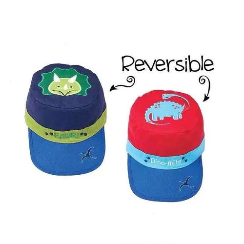 Casquette Enfant Réversible En Coton Neuve Avec Étiquette Design Dinosaure