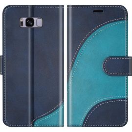 Coque Pour Galaxy S8, Portefeuille En Pu, Housse Coque Pour Samsung Galaxy S8, Bleu