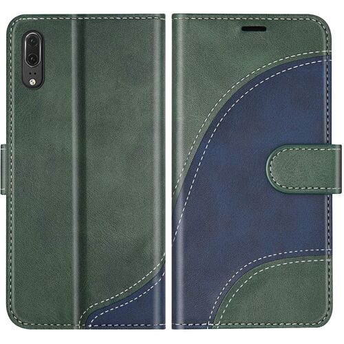 Coque Pour Huawei P20, Portefeuille En Pu, Housse Coque Pour Huawei P20, Vert