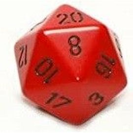 Chessex Jumbo D20 Counter - Opaque 34mm Dice Red With White