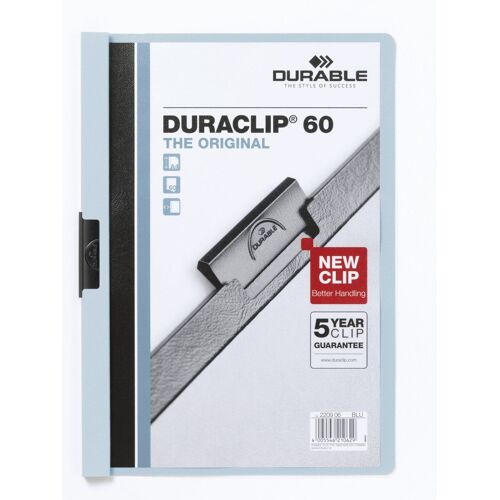 Durable Lot De 3 Chemises À Clip Duraclip Original 60 A4 Bleu Clair