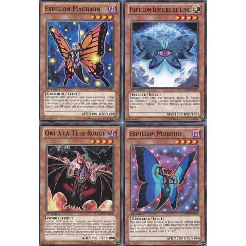 4 Cartes Yu-Gi-Oh - Papillon - Le Seigneur De La Galaxie -