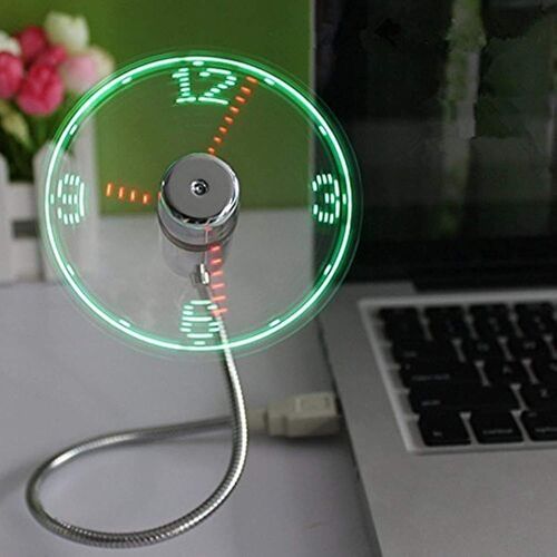 Ventilateur d'horloge USB avec fonction d'affichage en temps réel Ventilateur d'horloge USB Ventilateur LED