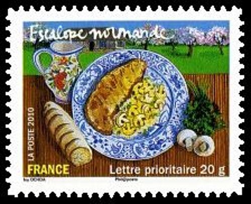 Timbre France 2010 Oblitéré - Escalope Normande - Prioritaire 20 G Yt432