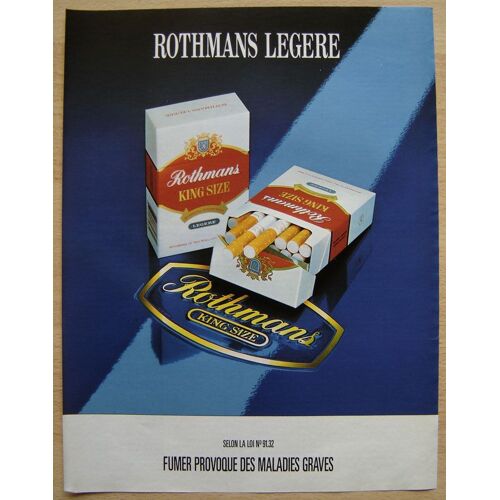Publicité Papier - Cigarettes Rothmans De 1992
