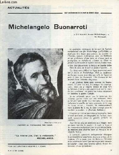 Michelangelo Buonarroti - Actualités Documents Pour La Classe N°159 22-10-64.