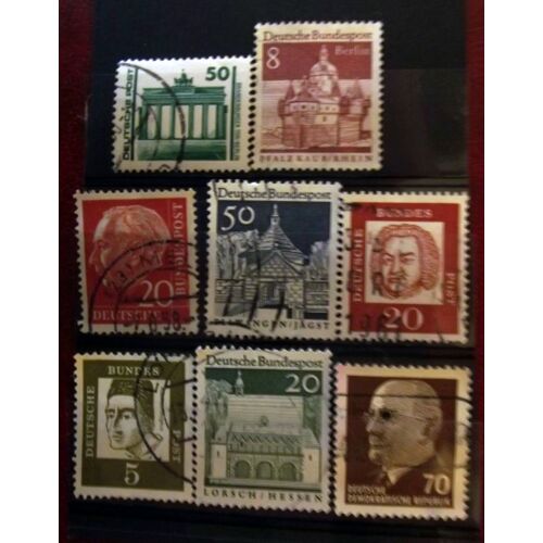 Lot De 8 Timbres Allemagne Oblitérés.
