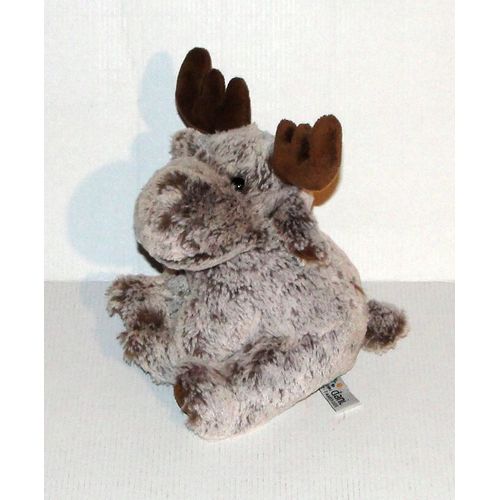 Doudou Cerf Renne Elan Marron Chiné Creations Dani 17 Cm