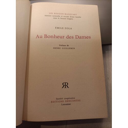 Au Bonheur Des Dames Emile Zola Editions Rencontres Lauzanne 1963