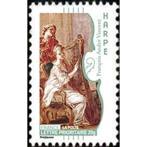 Timbre France 2010 Oblitéré - Carnet Musique - Harpe - Prioritaire 20 G Yt391