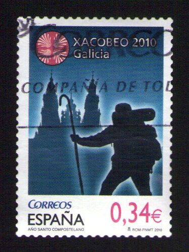 Timbre Oblitéré Used Stamp Xacobeo 2010 Galicia 0,34 Euro Correos Año Santo Compostelano Espagne España Spain 2010