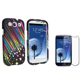 Arc-En-Ciel Etoile Housse Coque+2x Film Pour Samsung Galaxy S3 I9300 Siii