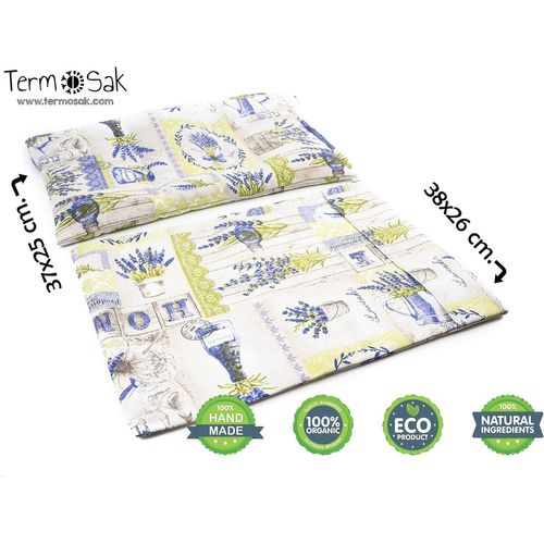 KALANKA-Bouillotte s¿¿che, 37x25 coussin chauffant eco chaud/froid, avec de graines de soja vert haute durabilit¿¿ et lavande, sac thermique pour micro-ondes/cong¿¿lateur. (006, 37x25+Housse)