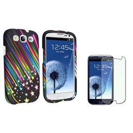 Arc-En-Ciel Etoile Housse Coque+2x Film Diamant Pour Samsung Galaxy S3 I9300 Siii