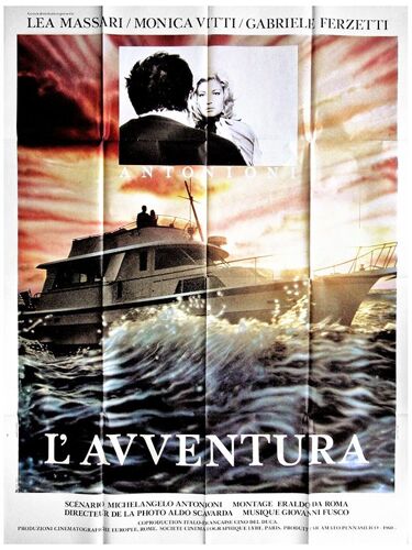 L'avventura - Véritable Affiche De Cinéma Pliée - Format 120x160 Cm - De Michelangelo Antonioni Avec Lea Massari, Monica Vitti, Gabriele Ferzetti - 1960 Ressortie 1980 #