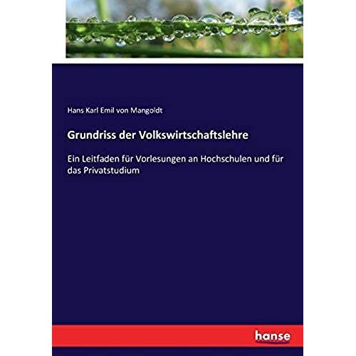 Grundriss Der Volkswirtschaftslehre