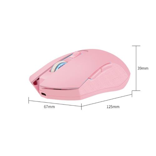 Souris sans fil rose, de jeu avec optique 1600DPI 2.4G USB, accessoire silencieux LED pour ordinateur portable,
