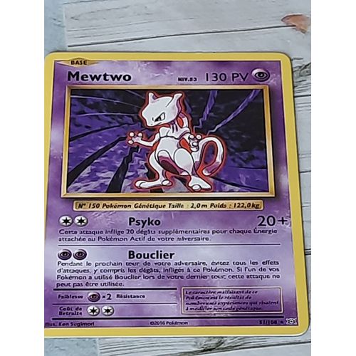Carte Pokémon Mewtwo Niv 53 Pv130 51/108