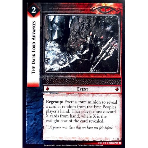 Carte Le Seigneur Des Anneaux : Realms Of The Elf Lords - The Dark Lord Advances 3 C 87