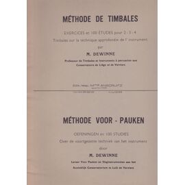 Methode De Timbales - Exercices Et 100 Etudes Pour 2,3,4 Timbales