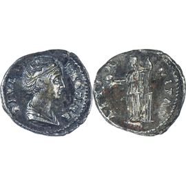Rome - Denier - Faustine Mere - 148 Ad - Aeternitas Tenant Globe Et Gouvernail - Ric.348 - 21-352
