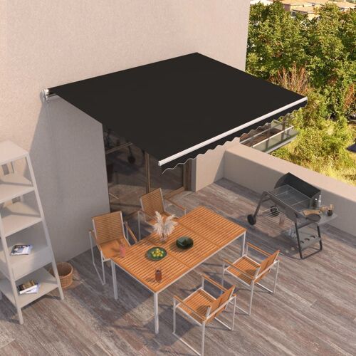 Vidaxl Auvent Manuel Rétractable 400x350 Cm Anthracite