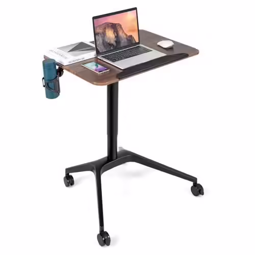Costway Bureau Assis Debout Inclinable À Roulettes, Hauteur Réglable 74-107 Cm, Avec Porte-Gobelet, Charge Maximal 45 Kg