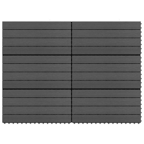 Vidaxl Carreaux De Terrasse 6 Pcs Wpc 60x30 Cm 1,08 M² Noir
