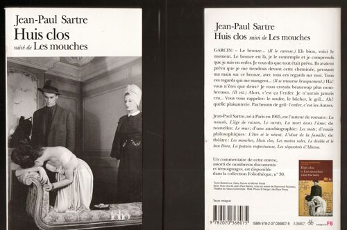 Jean-Paul Sartre : " Huis Clos - Suivi De Les Mouches " - Éditions Folio/Gallimard - 2008 * Poche * Littérature Française 20ème * Théâtre * I.S.B.N : 9782070368075;