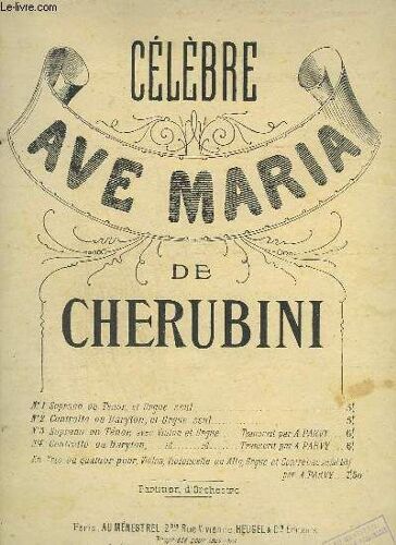 Ave Maria - Solo De Soprano + Piano Ou Orgue.