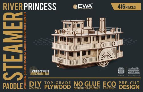 Maquette En Bois 3d Bateau À Vapeur