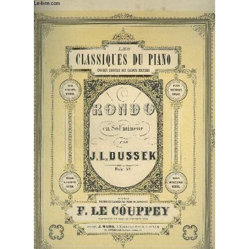 Les Classiques Du Piano N°14 : Canzonetta Rondo En Sol Mineur Pour Piano.
