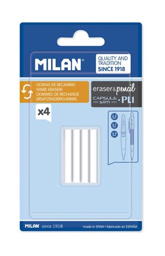 Blister 4 Recharges Gommes Pour Porte-Mines Capsule Slim Et Pl1