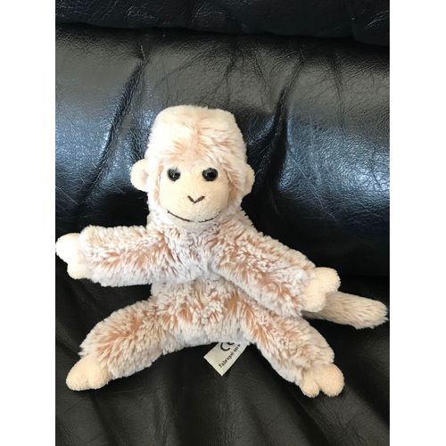 Doudou Peluche Singe Gris Échiné Dani 15cm