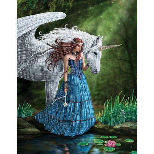 Crystal Art Kit Poster À Diamanter 35x45cm Anne Stokes Licorne