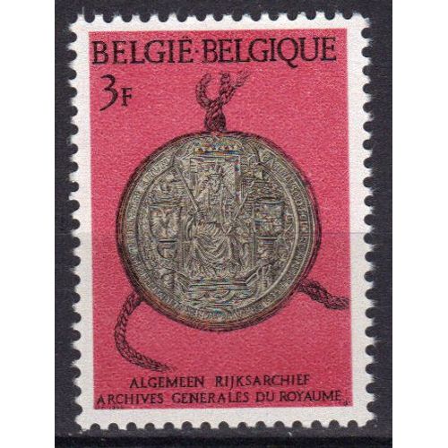 Belgique 1966 : Patrimoine Scientifique National : Archives Générales (Sceau) - Timbre Neuf **