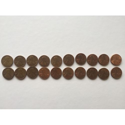 Full Collection Of 1980s Pennies (Usa, 1980-1989), 2 Of Each