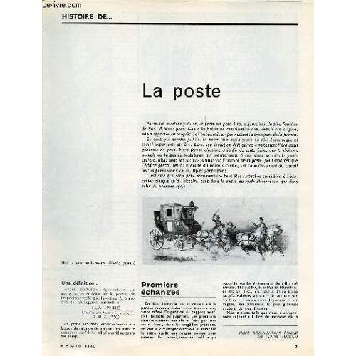 La Poste - Histoire De ... Documents Pour La Classe N°185 3-2-66.