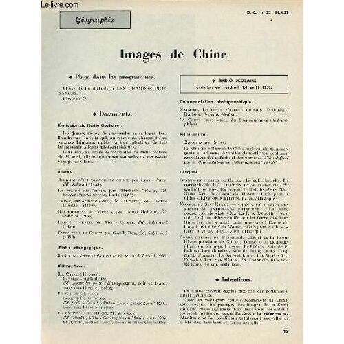 Images De Chine - Géographie Documents Pour La Classe N°53 16-4-59.