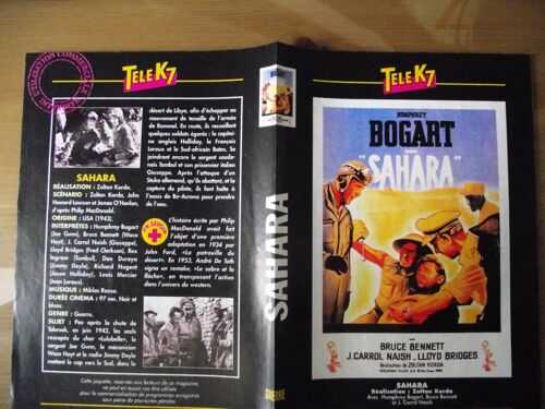 Tele K7 Jaquette Du Film Sahara.Réalisation:Zoltan Korda
