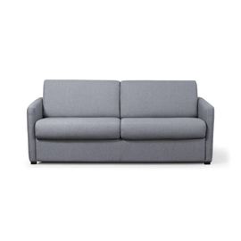 Canapé Convertible Express 3 Places Agathe En Tissu - Matelas Épaisseur 13cm - Gris Clair, Dimensions Du Couchage - 140 X 190 Cm