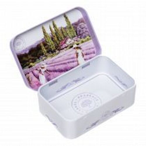 BOITE METAL POUR SAVON 125G CHAMPS DE LAVANDE 3 LAVANDIÈRES