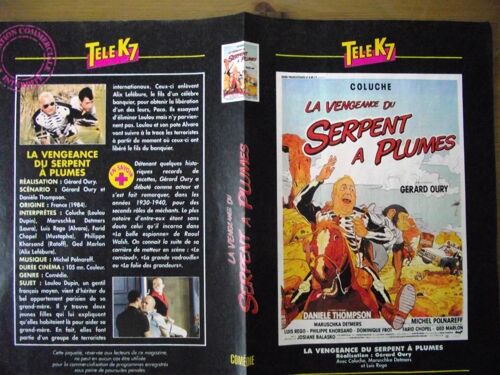 Tele K7 Jaquette Du Film La Vengeance Du Serpent À Plume.Réalisation:Gérard Oury