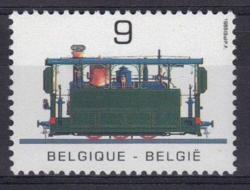 Belgique 1985 : Année Des Transports Publics : Locomotive De Tramway À Vapeur Type 18 (1896) - Timbre 9 F. Multicolore Neuf **