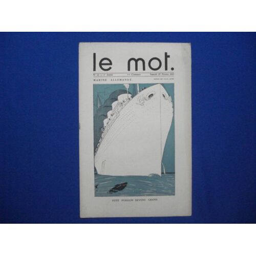 Le Mot.  N°12 -1re Année.  Samedi 27 Fév.  1915.