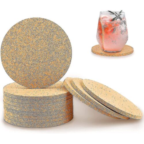 12 Pcs Cup Home Natural Cork Coasters, Thick Heat-Resistant Round Coaster, Drink Bar Tee Table Basse Cork Coasters Compatible Avec La Pendaison De Crémaillère Cadeau