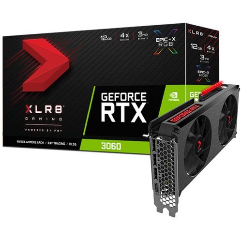 PNY GeForce RTX 3060 Gaming EPIC-X RGB - REVEL EPIC-X RGB Edition - carte graphique - GF RTX 3060 - 12 Go GDDR6 - PCIe 4.0 x16 - 3 x DisplayPort, HDMI